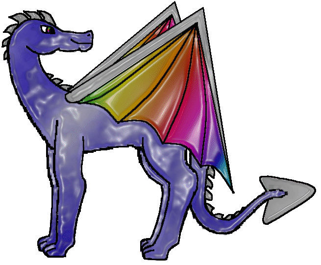 picture of an adult rainbow coloured dragon